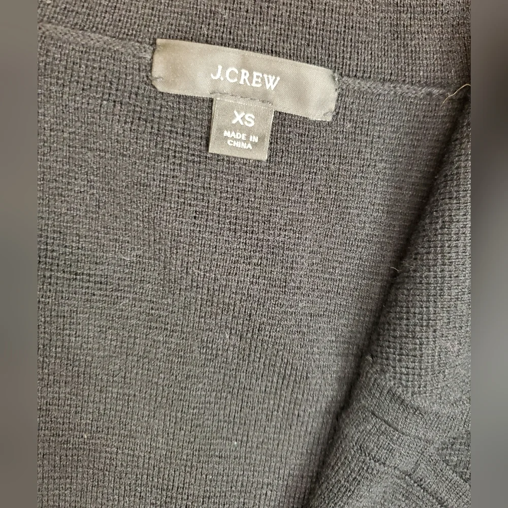 J. Crew Women's Blazer 365 Sophie Merino Wool Blend Swaeter Cardigan Black Sz XS